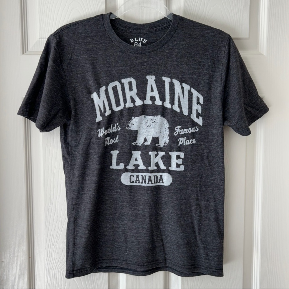 Moraine Lake Canada Dark Heather Gray T-Shirt